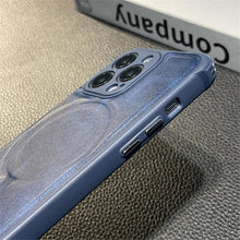 Load image into Gallery viewer, Luxury Leather Magnetic Wireless Charging Case For iPhone 14 11 12 13 Pro Max X XS XR 8 7 Plus Shockproof Soft Cover Shockproof Unique Vintage Design Leather Case For iPhone