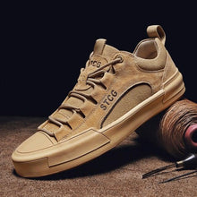 Load image into Gallery viewer, Luxury Leather Men's Sneakers Lace Up Mens Casual Outdoor Canvas Shoes Handmade Fashion Walking Sneakers Comfortable Modern Design Sneakers For Man