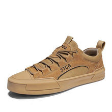 Load image into Gallery viewer, Luxury Leather Men's Sneakers Lace Up Mens Casual Outdoor Canvas Shoes Handmade Fashion Walking Sneakers Comfortable Modern Design Sneakers For Man