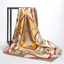 Load image into Gallery viewer, Luxury Long Soft Square Silk Scarves Lightweight Elegant Satin Silk Soft Head Wrap Escharpe Hijab Scarf Muslim Female Silky Shawls Wrap Hair Head Scarves Bandanna For Women 90*90cm