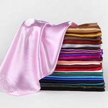 Load image into Gallery viewer, Luxury Long Soft Square Silk Scarves Lightweight Elegant Satin Silk Soft Head Wrap Escharpe Hijab Scarf Muslim Female Silky Shawls Wrap Hair Head Scarves Bandanna For Women 90*90cm