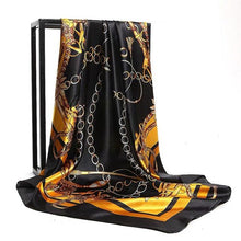 Load image into Gallery viewer, Luxury Long Soft Square Silk Scarves Lightweight Elegant Satin Silk Soft Head Wrap Escharpe Hijab Scarf Muslim Female Silky Shawls Wrap Hair Head Scarves Bandanna For Women 90*90cm