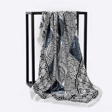 Load image into Gallery viewer, Luxury Long Soft Square Silk Scarves Lightweight Elegant Satin Silk Soft Head Wrap Escharpe Hijab Scarf Muslim Female Silky Shawls Wrap Hair Head Scarves Bandanna For Women 90*90cm