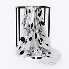 Load image into Gallery viewer, Luxury Long Soft Square Silk Scarves Lightweight Elegant Satin Silk Soft Head Wrap Escharpe Hijab Scarf Muslim Female Silky Shawls Wrap Hair Head Scarves Bandanna For Women 90*90cm