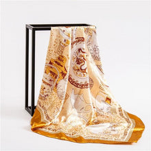 Load image into Gallery viewer, Luxury Long Soft Square Silk Scarves Lightweight Elegant Satin Silk Soft Head Wrap Escharpe Hijab Scarf Muslim Female Silky Shawls Wrap Hair Head Scarves Bandanna For Women 90*90cm