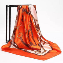 Load image into Gallery viewer, Luxury Long Soft Square Silk Scarves Lightweight Elegant Satin Silk Soft Head Wrap Escharpe Hijab Scarf Muslim Female Silky Shawls Wrap Hair Head Scarves Bandanna For Women 90*90cm