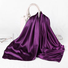 Load image into Gallery viewer, Luxury Long Soft Square Silk Scarves Lightweight Elegant Satin Silk Soft Head Wrap Escharpe Hijab Scarf Muslim Female Silky Shawls Wrap Hair Head Scarves Bandanna For Women 90*90cm
