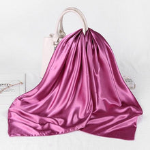Load image into Gallery viewer, Luxury Long Soft Square Silk Scarves Lightweight Elegant Satin Silk Soft Head Wrap Escharpe Hijab Scarf Muslim Female Silky Shawls Wrap Hair Head Scarves Bandanna For Women 90*90cm
