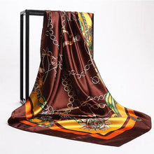 Load image into Gallery viewer, Luxury Long Soft Square Silk Scarves Lightweight Elegant Satin Silk Soft Head Wrap Escharpe Hijab Scarf Muslim Female Silky Shawls Wrap Hair Head Scarves Bandanna For Women 90*90cm
