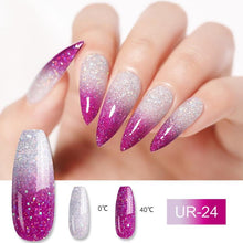 Load image into Gallery viewer, Luxury Modern Elegant Colorful Diamond Gel Nail Polish UV Temperature Color Changing Elegant Fashion Rainbow Colors For Womens