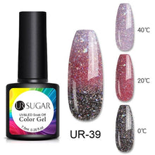 Load image into Gallery viewer, Luxury Modern Elegant Colorful Diamond Gel Nail Polish UV Temperature Color Changing Elegant Fashion Rainbow Colors For Womens