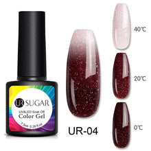 Load image into Gallery viewer, Luxury Modern Elegant Colorful Diamond Gel Nail Polish UV Temperature Color Changing Elegant Fashion Rainbow Colors For Womens