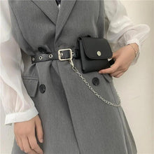 Load image into Gallery viewer, Luxury PU Leather Fanny Pack Simple Women's Belt Bag Small Fanny Pack Handbag With Chain Stylish Travel Waist Bag For Women