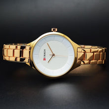 Load image into Gallery viewer, Luxury Rose Gold Womens Watch Stainless Steel Wrist Watches Fashion Thin Quartz Ladies Watch Waterproof Stainless Steel Wrist Watch Elegant Round Design For Women