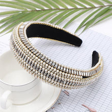 Load image into Gallery viewer, Luxury Sparkly Padded Rhinestones Headbands Full Crystal Hairbands Wide Headwear White Gorgeous Hair Accessories For Women