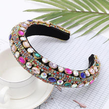 Load image into Gallery viewer, Luxury Sparkly Padded Rhinestones Headbands Full Crystal Hairbands Wide Headwear White Gorgeous Hair Accessories For Women