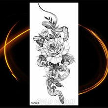 Load image into Gallery viewer, Luxury Tiger Temporary Tattoos Fox Wolf Fake Tattoo Sticker Realistic Black Animal Temporary Tattoo Stickers For Mens