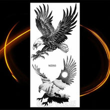 Load image into Gallery viewer, Luxury Tiger Temporary Tattoos Fox Wolf Fake Tattoo Sticker Realistic Black Animal Temporary Tattoo Stickers For Mens