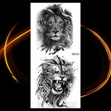 Load image into Gallery viewer, Luxury Tiger Temporary Tattoos Fox Wolf Fake Tattoo Sticker Realistic Black Animal Temporary Tattoo Stickers For Mens