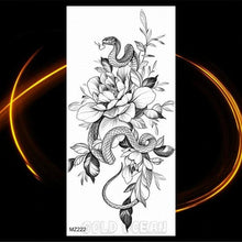 Load image into Gallery viewer, Luxury Tiger Temporary Tattoos Fox Wolf Fake Tattoo Sticker Realistic Black Animal Temporary Tattoo Stickers For Mens