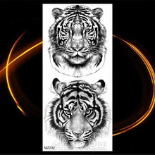 Load image into Gallery viewer, Luxury Tiger Temporary Tattoos Fox Wolf Fake Tattoo Sticker Realistic Black Animal Temporary Tattoo Stickers For Mens