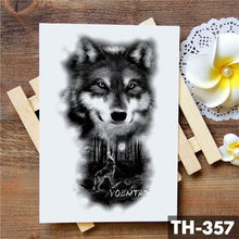Load image into Gallery viewer, Luxury Waterproof Wolf Fox Temporary Watercolor Tattoo Sticker Modern 3D Animals Tattoos