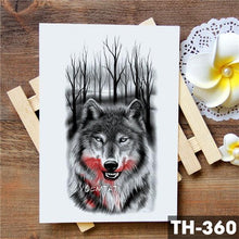 Load image into Gallery viewer, Luxury Waterproof Wolf Fox Temporary Watercolor Tattoo Sticker Modern 3D Animals Tattoos
