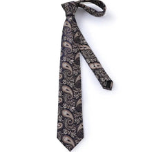 Load image into Gallery viewer, Luxury Wedding Party Floral Design Silk Necktie Hanky And Matching Cufflinks Set For Men Classic Design Necktie Set For Men