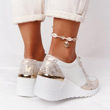 Load image into Gallery viewer, Luxury White Womens Casual Shoes Height Increasing Sport Shoes Air Cushion Comfortable Sneakers Vulcanized Shoes Womens Platform Slip-on High Top Sneakers