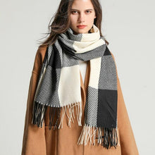 Load image into Gallery viewer, Winter Long Plaid Headwear Scarf Warm Shawls Cashmere Female Scarfs Scarves Lady Tassel Shawl Wraps For Women