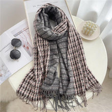 Load image into Gallery viewer, Winter Long Plaid Headwear Scarf Warm Shawls Cashmere Female Scarfs Scarves Lady Tassel Shawl Wraps For Women