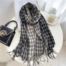 Load image into Gallery viewer, Winter Long Plaid Headwear Scarf Warm Shawls Cashmere Female Scarfs Scarves Lady Tassel Shawl Wraps For Women