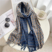 Load image into Gallery viewer, Winter Long Plaid Headwear Scarf Warm Shawls Cashmere Female Scarfs Scarves Lady Tassel Shawl Wraps For Women