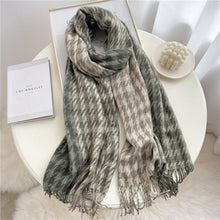 Load image into Gallery viewer, Winter Long Plaid Headwear Scarf Warm Shawls Cashmere Female Scarfs Scarves Lady Tassel Shawl Wraps For Women