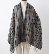 Load image into Gallery viewer, Winter Long Plaid Headwear Scarf Warm Shawls Cashmere Female Scarfs Scarves Lady Tassel Shawl Wraps For Women