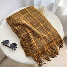 Load image into Gallery viewer, Winter Long Plaid Headwear Scarf Warm Shawls Cashmere Female Scarfs Scarves Lady Tassel Shawl Wraps For Women