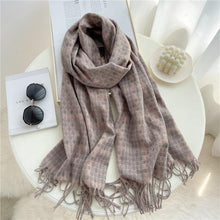 Load image into Gallery viewer, Winter Long Plaid Headwear Scarf Warm Shawls Cashmere Female Scarfs Scarves Lady Tassel Shawl Wraps For Women