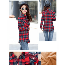 Load image into Gallery viewer, Luxury Winter Warm, Plus Velvet Thicken Plaid Shirt Style Coat Jacket For Women Clothes/Tops/Casual/Jacket/Outerwear For Female