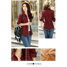 Load image into Gallery viewer, Luxury Winter Warm, Plus Velvet Thicken Plaid Shirt Style Coat Jacket For Women Clothes/Tops/Casual/Jacket/Outerwear For Female