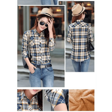 Load image into Gallery viewer, Luxury Winter Warm, Plus Velvet Thicken Plaid Shirt Style Coat Jacket For Women Clothes/Tops/Casual/Jacket/Outerwear For Female