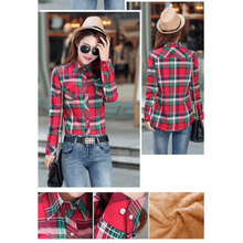 Load image into Gallery viewer, Luxury Winter Warm, Plus Velvet Thicken Plaid Shirt Style Coat Jacket For Women Clothes/Tops/Casual/Jacket/Outerwear For Female