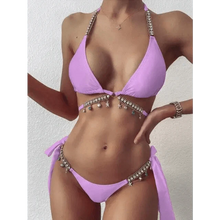 Load image into Gallery viewer, Luxury Woman Bikini Set Diamond Swimsuit Vintage Ladies Swimwear Low Waist Bathing Suit Shining Summer Beach Wear