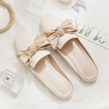 Load image into Gallery viewer, Luxury Woman Summer Close Toe Slippers Lazy Slides Flat Heel Slippers Outdoor Flip Flops Shoes Black Dress Shoes Soft Round-Toe White Flats Casual Flats Shoes