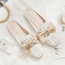 Load image into Gallery viewer, Luxury Woman Summer Close Toe Slippers Lazy Slides Flat Heel Slippers Outdoor Flip Flops Shoes Black Dress Shoes Soft Round-Toe White Flats Casual Flats Shoes