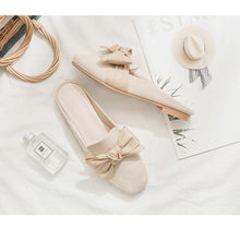 Load image into Gallery viewer, Luxury Woman Summer Close Toe Slippers Lazy Slides Flat Heel Slippers Outdoor Flip Flops Shoes Black Dress Shoes Soft Round-Toe White Flats Casual Flats Shoes