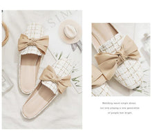 Load image into Gallery viewer, Luxury Woman Summer Close Toe Slippers Lazy Slides Flat Heel Slippers Outdoor Flip Flops Shoes Black Dress Shoes Soft Round-Toe White Flats Casual Flats Shoes