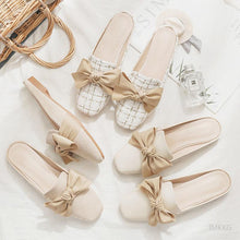 Load image into Gallery viewer, Luxury Woman Summer Close Toe Slippers Lazy Slides Flat Heel Slippers Outdoor Flip Flops Shoes Black Dress Shoes Soft Round-Toe White Flats Casual Flats Shoes
