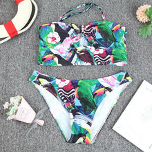 Load image into Gallery viewer, Luxury Women Black Bikini High Waist Swimwear Female 2 Pieces Set Swimsuit Bathing Suit Women Beach Women's High Waisted Bandage Bikini Set Two Piece Push Up Swimsuits