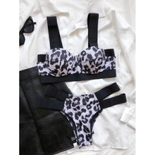 Load image into Gallery viewer, Luxury Women Black Bikini High Waist Swimwear Female 2 Pieces Set Swimsuit Bathing Suit Women Beach Women's High Waisted Bandage Bikini Set Two Piece Push Up Swimsuits