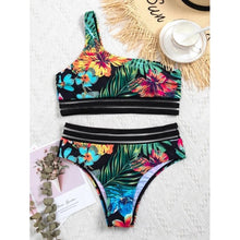Load image into Gallery viewer, Luxury Women Black Bikini High Waist Swimwear Female 2 Pieces Set Swimsuit Bathing Suit Women Beach Women's High Waisted Bandage Bikini Set Two Piece Push Up Swimsuits